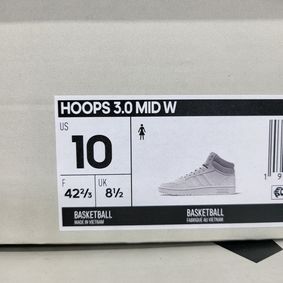 New Adidas Hoops Mid 3.0 Women's Classic Shoes Size 10 - Picture 7 of 7